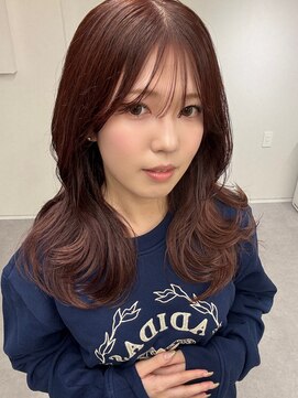 レイヤー/ピンクブラウン/ミディアムスタイル