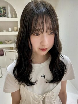 小顔/オリーブグレー/ココアベージュ/黒髪/レイヤー