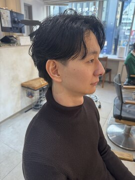 キャンバス バイ ネオリーブ 横浜西口(Canvas by neo.) 横浜★毛流れメンズフェザーパーマニュアンス