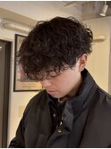 マッシュ×波巻きパーマ