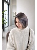 エンドカラーウルフボブシルバーアッシュウルフハッシュカット