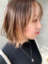 前髪インナーカラー、ミルクティベージュ 、イルミナカラー