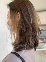 オーシャン(Ocean)&nbsp;[OCEAN Hair&Life藤原純]アッシュベージュ×インナーカラーロブ