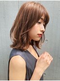 ★小顔前髪黒髪ボブボブルフワンレンネビージュ