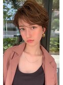 大人かわいい前髪セシルカットココアブラウンフリンジウェーブ
