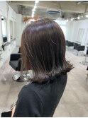 切りっぱなしボブ/外ハネボブ/カーキグレージュ