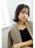 美髪こなれミディイメチェンくびれヘアショコラアッシュ