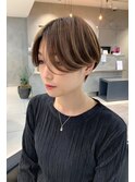 大人可愛い20代30代40代黒髪前下がりショートボブ丸みショート◎