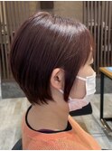 ショートカット前下がりボブショートボブグレージュカラー