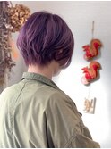 丸みショート　バイオレット系カラー