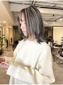 透明感カラー★20代30代コントラストハイライトグレージュ小顔