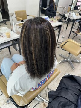 アジールヘア 所沢プロペ通り店(agir hair) ハイライトベージュレイヤーカット夏デザインカラー所沢韓国練馬