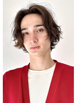 ナループロアオハナ(Nalu pu loa ohana) メンズパーマニュアンスパーマセンターパートパーマメンズ