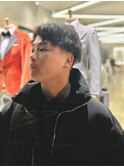 アップバングナチュラルパーマビジネススタイル【新大阪】