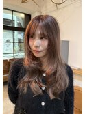ブリーチなしダブルカラーで暖色ベージュ