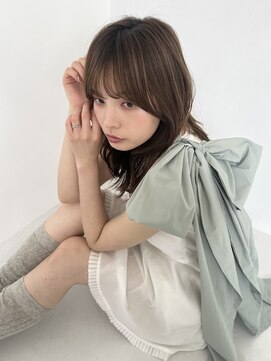 ラミエバイメルト 下北沢(lamie by melt) ブリーチなしダブルカラーオリーブベージュ顔周りカットレイヤー