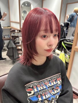 シャルム 溝の口店(charme) ウルフレイヤーカットクラゲヘアーココアベージュカシスピンク