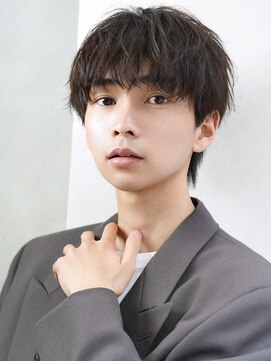 ゼロ 渋谷(XeRo) メンズ韓国シースルーマッシュ【無造作緩めスパイラルパーマ】