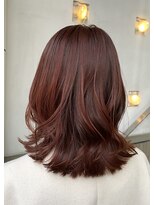 ヘアアンドメイク スタジオ ミムロ(HAIR&MAKE STUDIO MIMURO) 外ハネくびれミディアム・ルビーブラウン