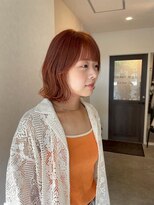 ロッカヘアエジェ(ROCCA hair eje.) オレンジブライトボブデザインカラー