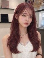 ユーフォリア 青山(Euphoria)&nbsp;韓国風パーマダブルカラー韓国レイヤーサイドバンググレージュ☆