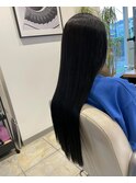 重ためロング×暗めカーキアッシュ