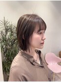 オリーブべージュ/韓国/マッシュショート