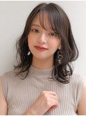 前髪 ウェーブミディアム メルティーカラー 似合わせカット"