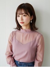 ソンノ(sonno) 外ハネボブ 顔周りカット ブラウンベージュカラー 20代30代 艶髪