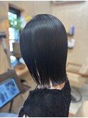 暗めトーン 長めボブ