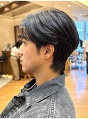 メンズヘア センターパート フェザーストレート ソフトウルフ