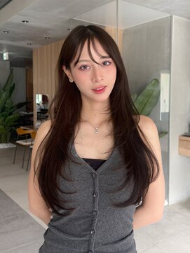 ミンクス 原宿店(MINX) 艶髪スタイルグレージュブルージュロングレイヤー韓国ヘア