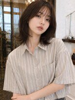 ルチア ヘア ステラ 京都店(Lucia hair stella)&nbsp;ミディアムレイヤー顔周りレイヤーブラウン韓国ヘア京都河原町