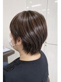 似合わせショートレイヤー×大人小顔ボブ×つや透明感カラー