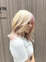フリーダムガーデン 岡山駅前店(freedom garden)&nbsp;10代20代さりげなく可愛い2トーンカラー/ブロンド&ペールピンク