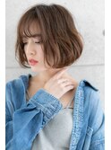 Aラインで小顔見せ＊くせ毛風カールラブカジュアルエアリーボブ