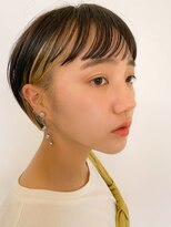 テトヘアー(teto hair)&nbsp;インナーカラー ハイライト ツートーン 前髪 オン眉ショートボブ