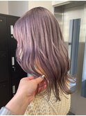 2244外国人風カラーロイヤルパープルルーズヘアディープパープル