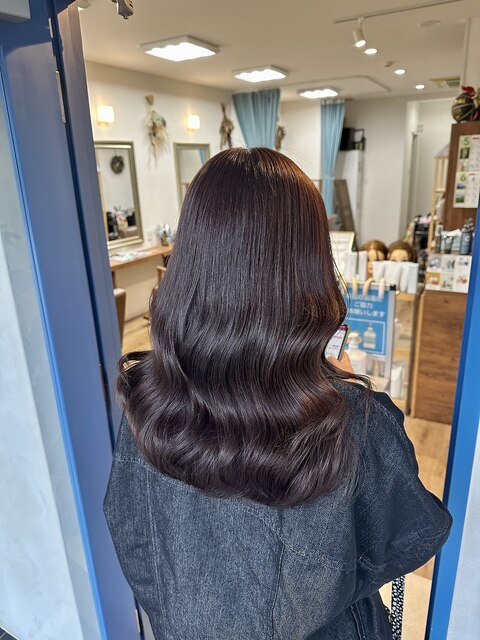 大人可愛い ラベンダーカラー レイヤーカット 韓国 ヘアアレンジ