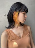 くびレイヤーインナーカラーイメチェンフルバング似合わせカット