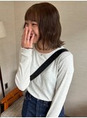 オレンジブラウン　ボブパーマ　ニュアンスパーマ【鹿児島中央】