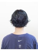 ダークグリーン#ダブルカラー#切りっぱなしボブ#ケアブリーチ