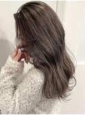 ブリーチなし グレージュカラー 美髪くびれヘア