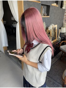 髪屋 紬 【Chu】ハイトーン/ピンクカラー/ピンクベージュ/ケアブリーチ