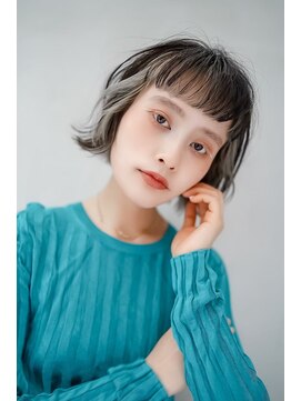 ギークス(GEEKS) 【GEEKS渋谷】インナーカラー/オン眉/くびれボブ/春カラー/黒髪