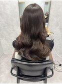 ラベンダーアッシュ×波巻きロング