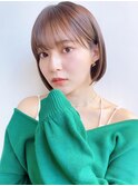 Say.ショートボブホワイトグレージュミニウルフ細めハイライト