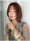 ウルフボブ/レイヤーカット/切りっぱなしボブ/暖色カラー透明感