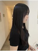 アイドル韓ドル風前髪が可愛い艶々ロングヘア