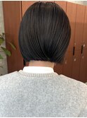 栄黒髪垢抜けシルエットボブヘア　切りっぱなしボブ　